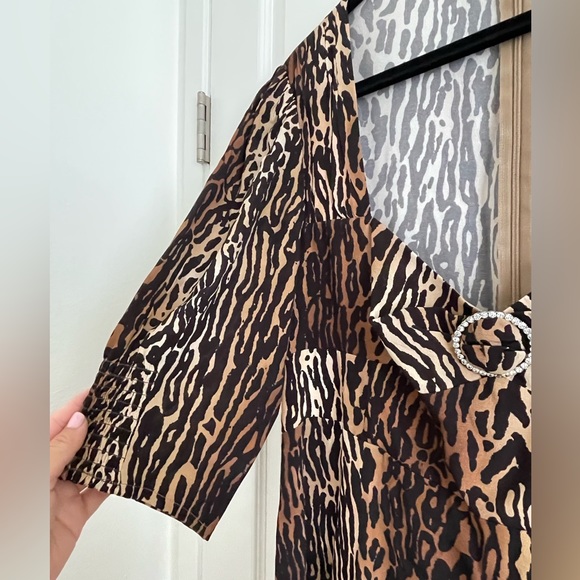 RIXO KAREN LEOPARD DRESS - Picture 4 of 7